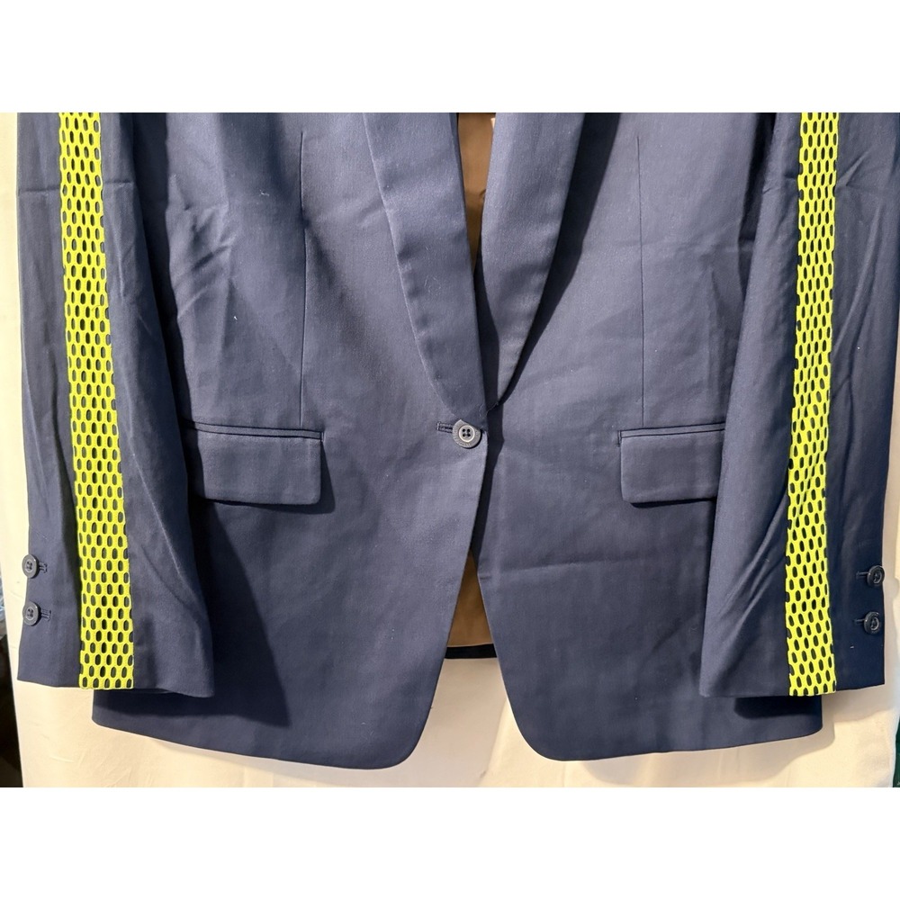 Wildfang The Empower Colorblock Tux Blazer XL Navy Neon Green NWT - Picture 4 of 13